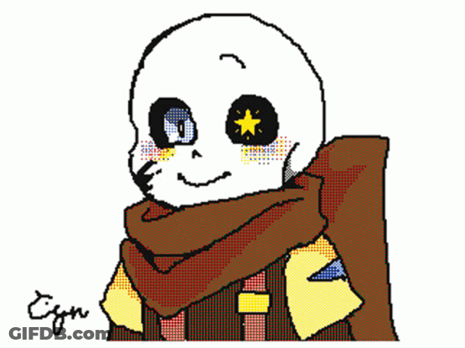 Cute Ink Sans Drawing Of Facial Expression GIF