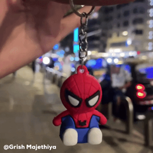 Cute Iron Spider Keychain GIF