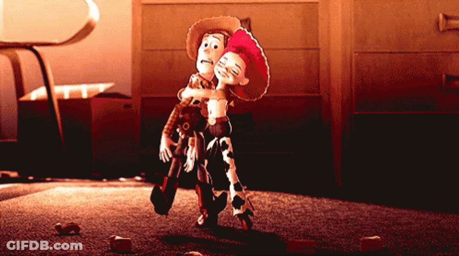 Cute Jessie Hugging Woody GIF