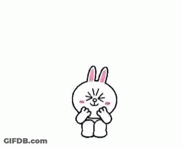 Cute Jumping Bunny I Love You GIF