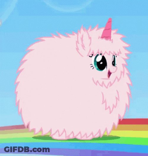 Cute Jumping Pink Fluffy Unicorns Dancing On Rainbows GIF