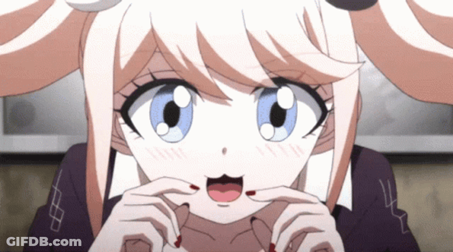 Cute Junko Enoshima Whispering GIF