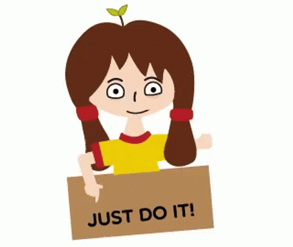 Cute Just Do It Doodle Girl GIF
