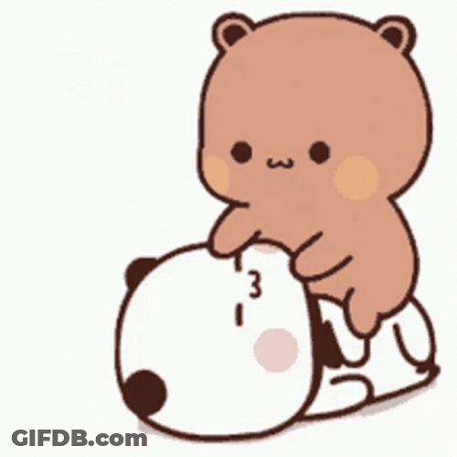 Cute Kawaii Brown Bear Kissing Panda GIF