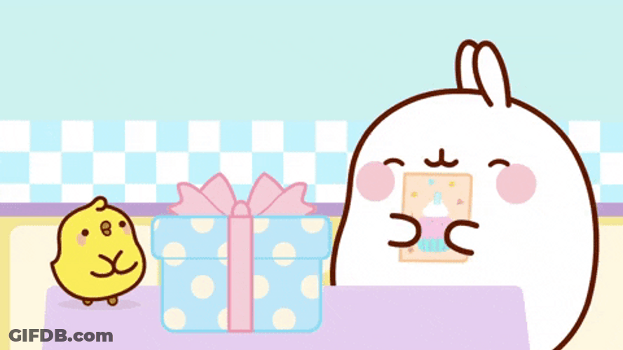 Cute Kawaii Bunny Birthday Dance GIF
