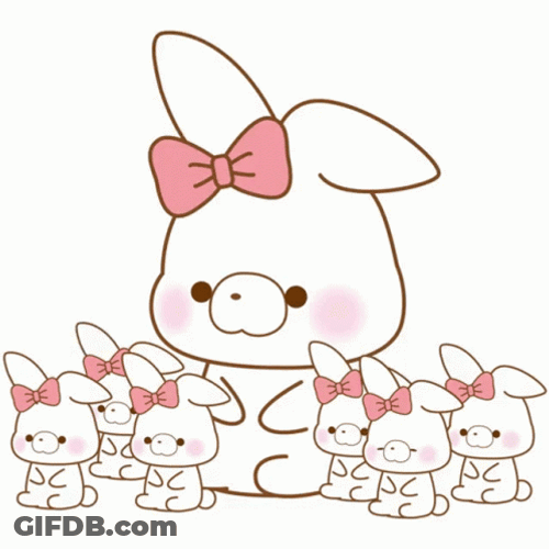 Cute Kawaii Bunny Family GIF