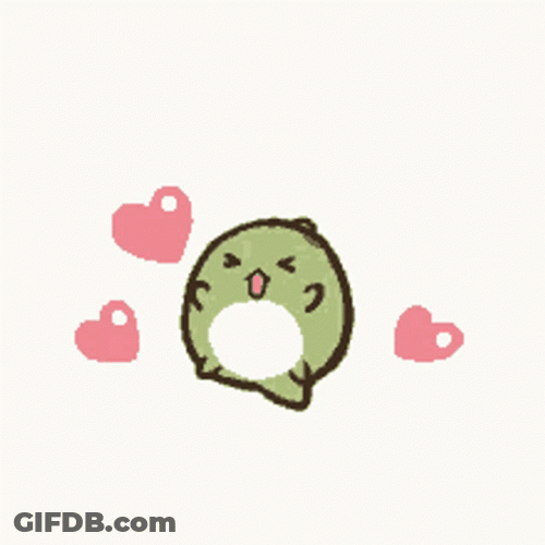 Cute Kawaii Cartoon Dinosaur Bouncing With Love GIF
