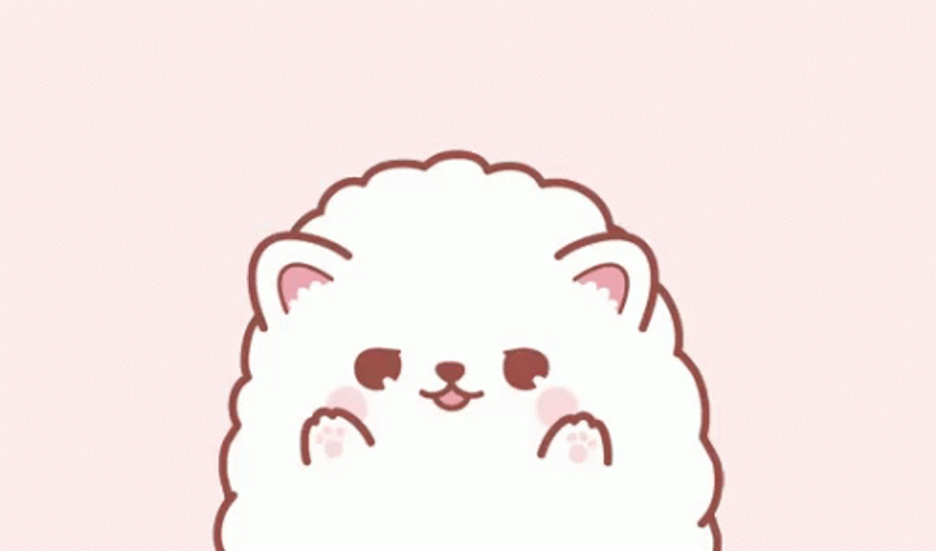 Cute Kawaii Cartoon Dog Blushing GIF