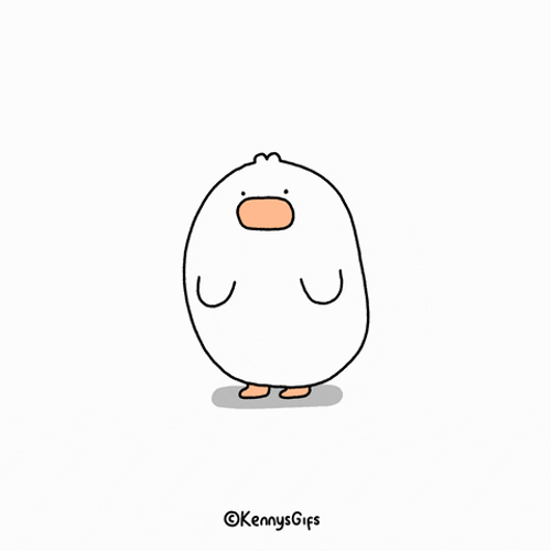 Cute Kawaii Cartoon Duck With Knife GIF