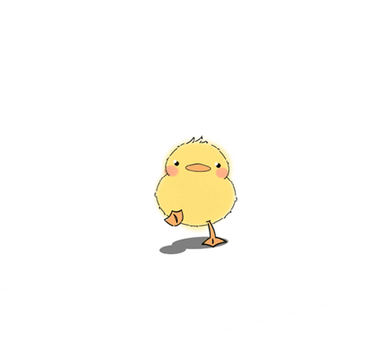 Cute Kawaii Duckling Marching Forward GIF