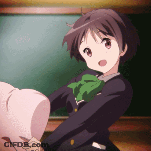 Cute Kawaii Kumin Tsuyuri Holding Pillow GIF