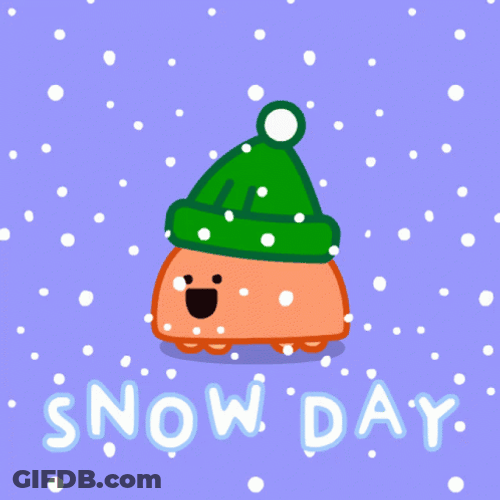 Cute Kawaii On Winter Cap On Snow Day GIF