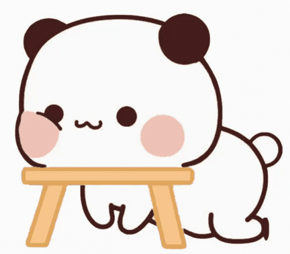 Cute Kawaii Panda Resting On Chair GIF