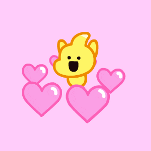 Cute Kawaii Yellow Dino Love Dance GIF