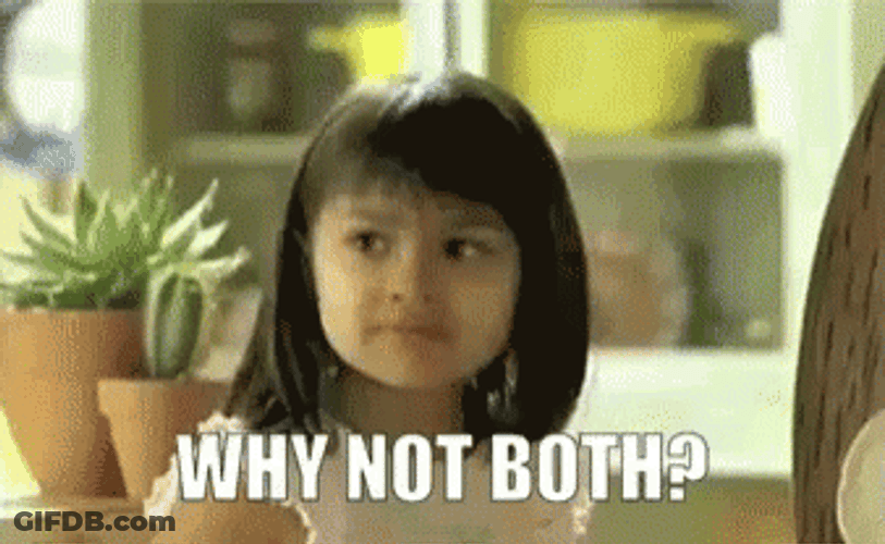 Cute Kid Asking Why Not Both GIF
