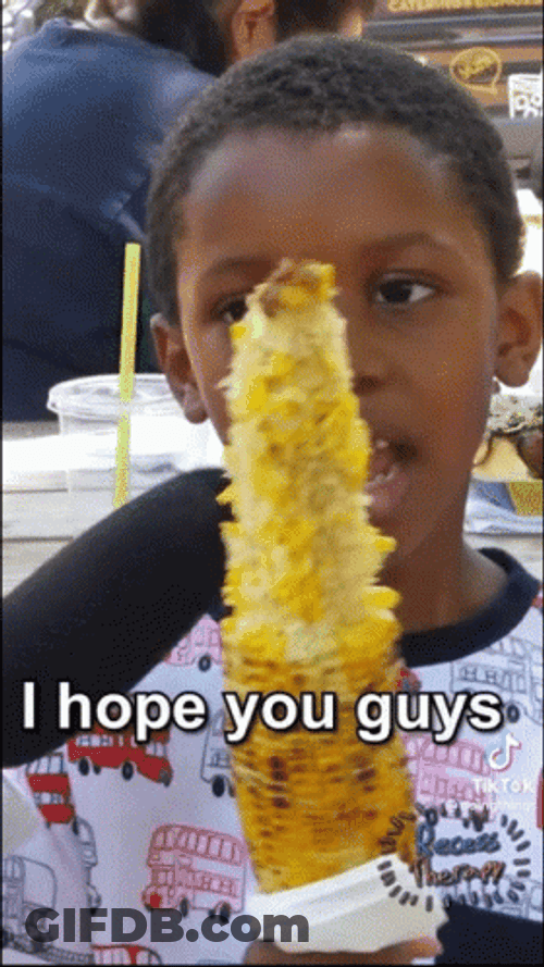Cute Kid Eating Corn Fantastic Day GIF
