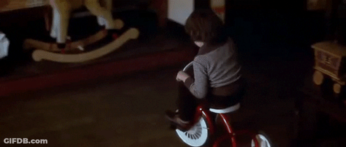Cute Kid Riding Cycle GIF