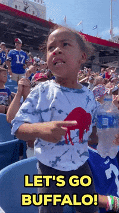 Cute Kid Shouting Go Bills GIF