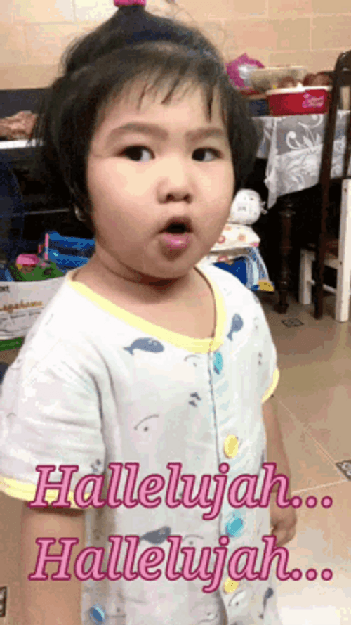 Cute Kid Shouting Hallelujah GIF