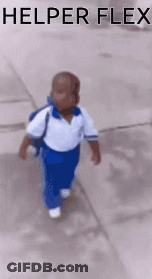 Cute Kid Walking Helper Flex GIF