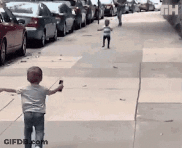 Cute Kids Meeting Hug Meme GIF