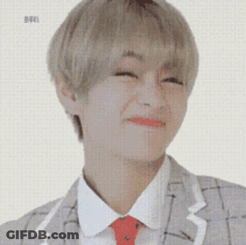 Cute Kim Taehyung Eyebrow Flash Smile GIF