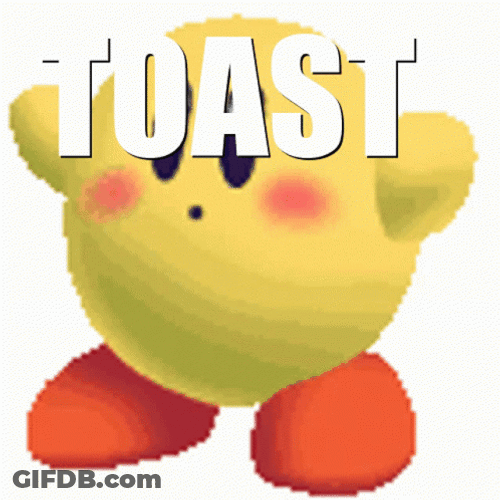 Cute Kirby Wants Toast GIF