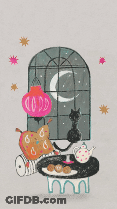 Cute Kitten Eid Mubarak Ramadan Celebration GIF