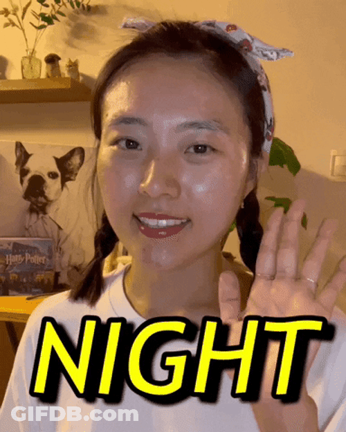 Cute Korean Night Night GIF