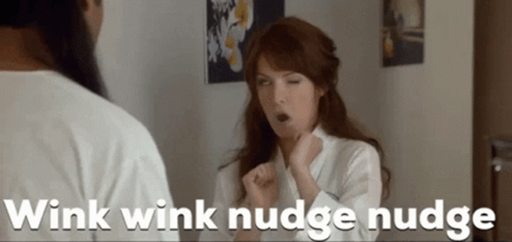 Cute Lady Wink Wink And Nudge Nudge GIF