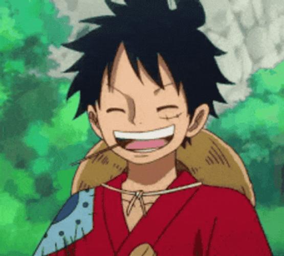Cute Laughing Luffy GIF