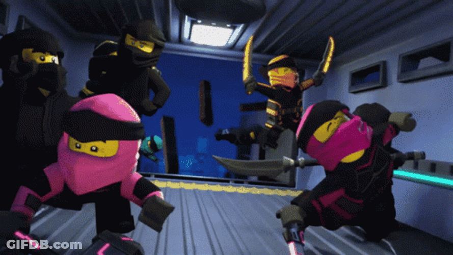 Cute Lego Ninja Team GIF