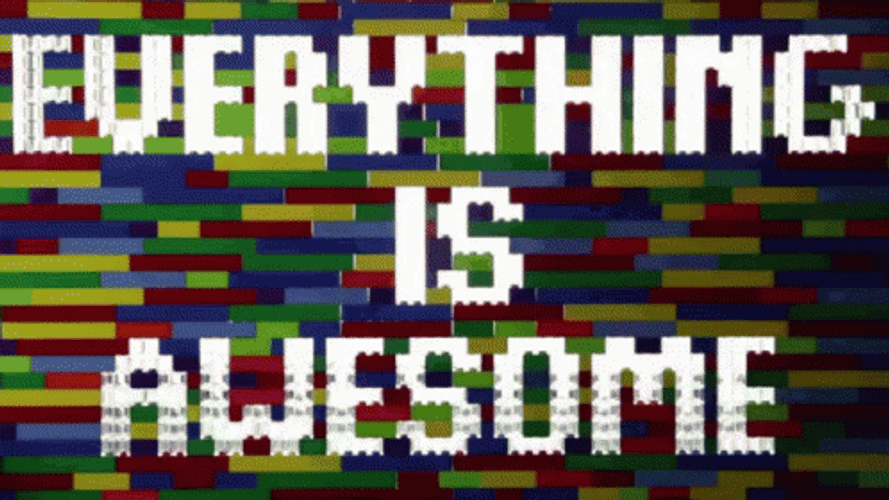 Cute Lego Text Everything Is Awesome GIF