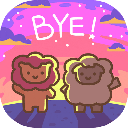 Cute Lion And Sheep Bye See Ya GIF