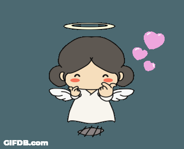 Cute Little Angel Heart Gesture GIF