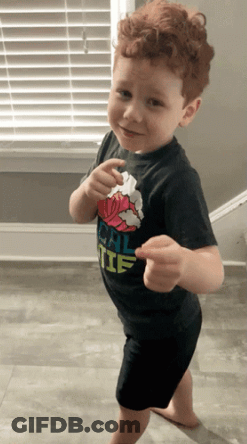Cute Little Boy Doing Got It Pose GIF