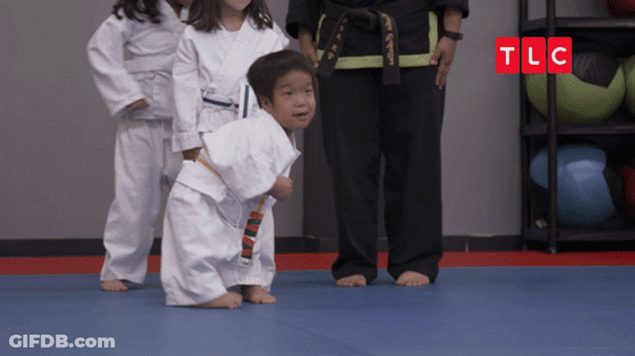 Cute Little Boy Doing Karate GIF