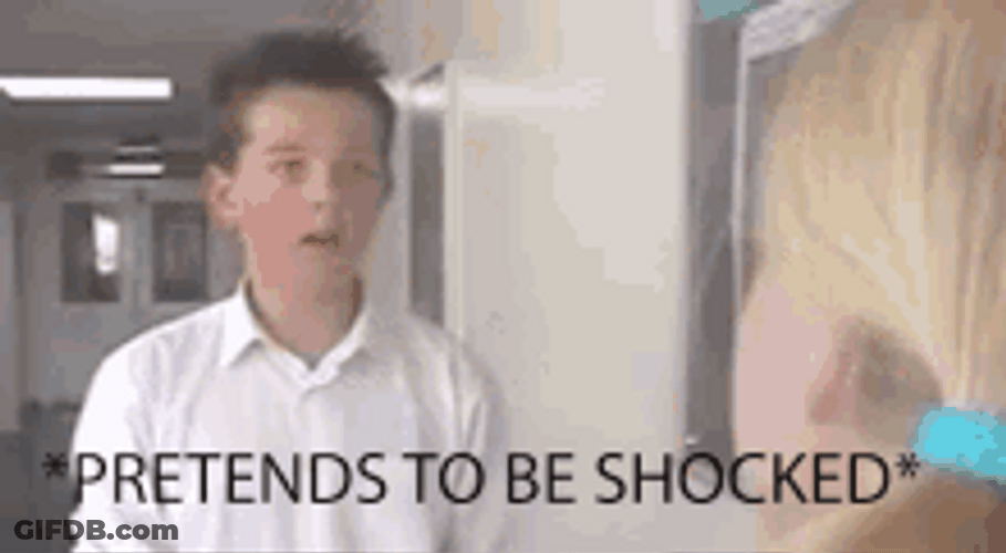 Cute Little Boy Talking Girl Pretends To Be Shocked GIF