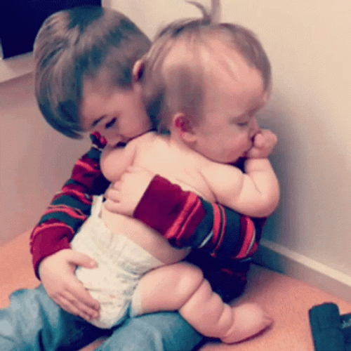 Cute Little Brother Hug GIF