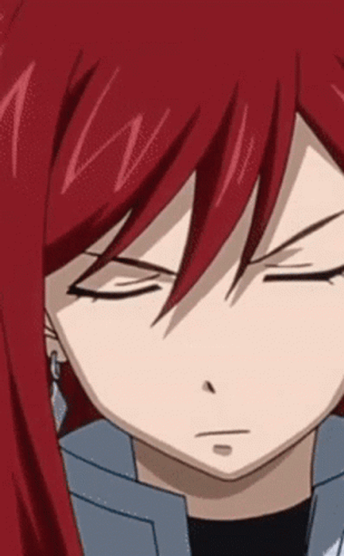 Cute Little Erza Scarlet Pointing GIF