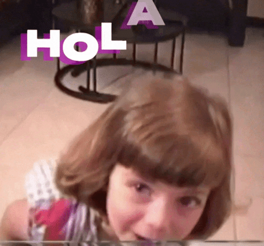 Cute Little Girl Hola Hola Hello Meme GIF