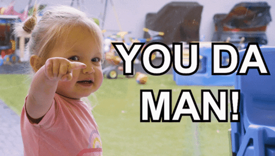 Cute Little Girl Pointing You Da Man GIF