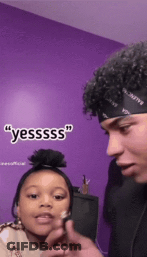 Cute Little Girl Saying Yessss While Seating GIF