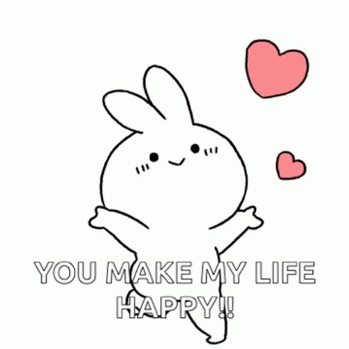 Cute Love Bunny Thankful For You GIF