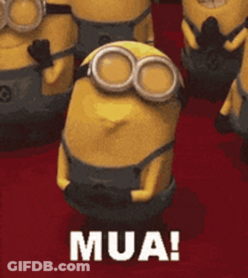 Cute Lovely Minion Kiss I Love You Funny GIF