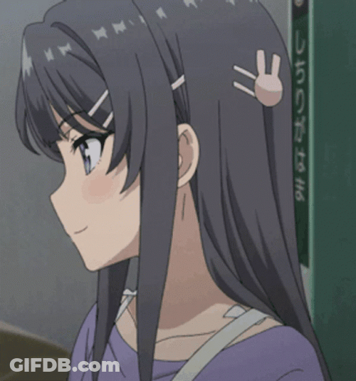 Cute Mai Sakurajima Holding Ticket GIF