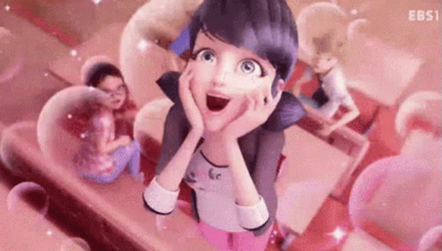 Cute Marinette Pleasantly Surprised Reaction GIF
