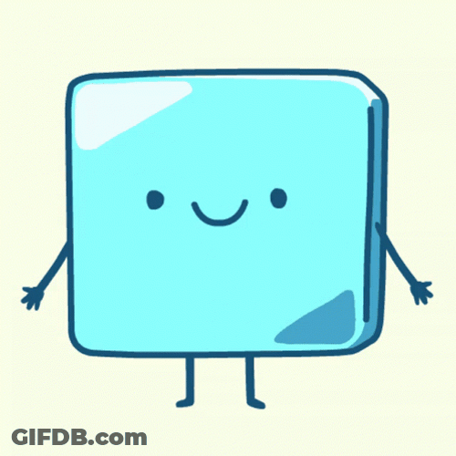 Cute Melted Ice Cube Face GIF