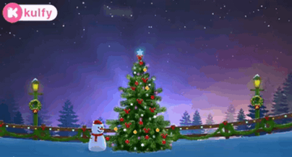 Cute Merry Christmas Lights Wishes GIF