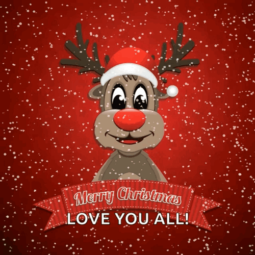 Cute Merry Christmas Wishes Reindeer GIF